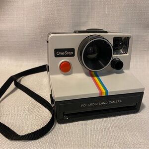 Vintage Polaroid One Step Land Camera with Strap, 2 Flash & Carry Bag